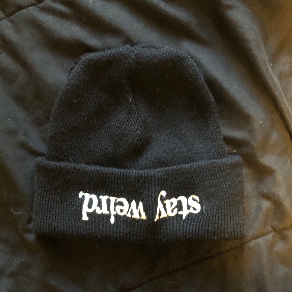 Brandy Melville Stay Weird knit beanie